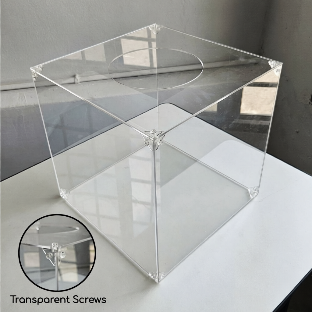 (2025 Upgrade) Lucky Draw Box 20cm / 25cm / 30cm Transparent Voting Box ...