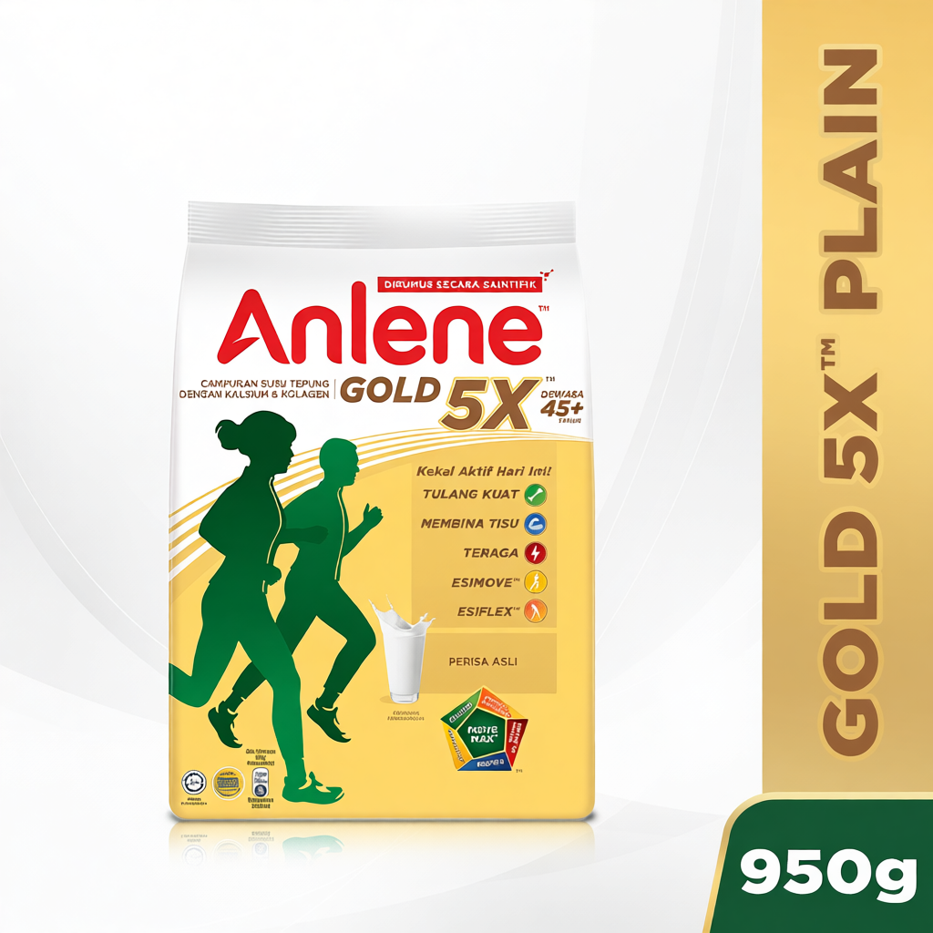 ANLENE Gold 5X High Calcium High Protein Plain Milk Powder Susu Tepung ...