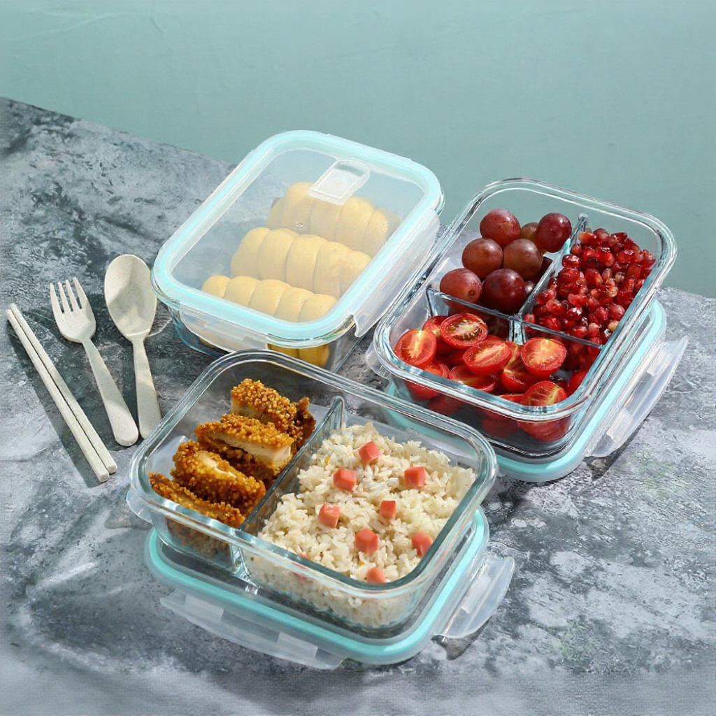 High Borosilicate Glass Storage 410/700/1040ml Rectangle Microwave Safe ...