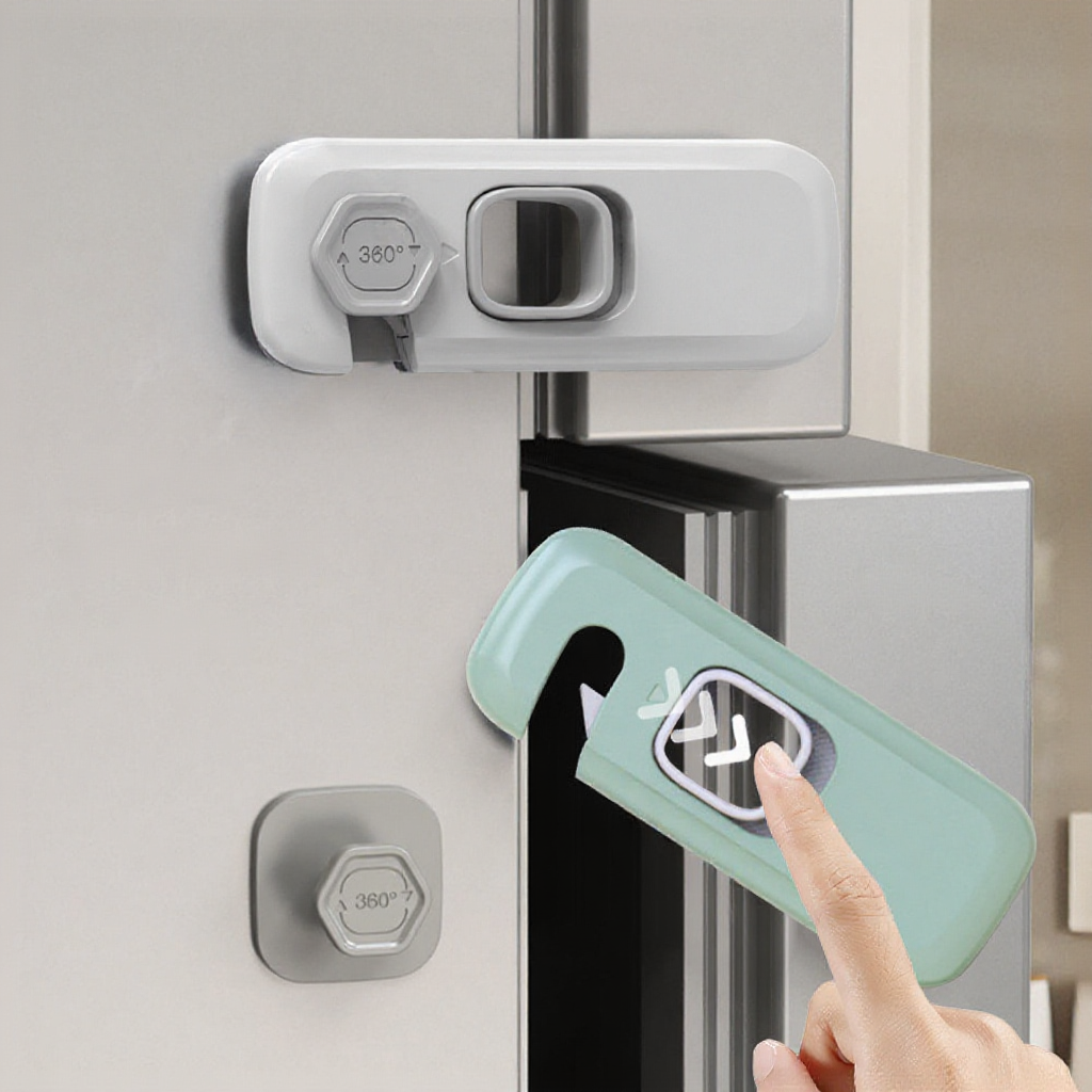 Child Baby Safety Lock 360° Rotating Cabinet Door Drawer Security Lock ...
