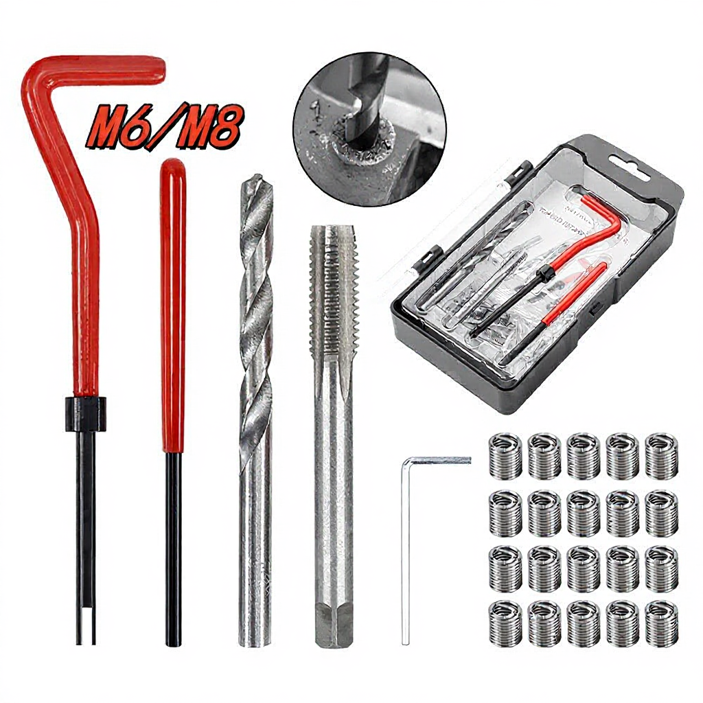 30pcs Thread Repair Set Tool M6/M8 for Restoring Damaged Thread Spanner ...