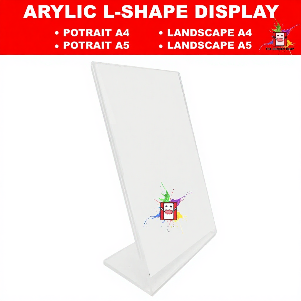 Acrylic Stand ( A4 A5 Size) Acrylic L-Shape Display Stand, L Shape ...