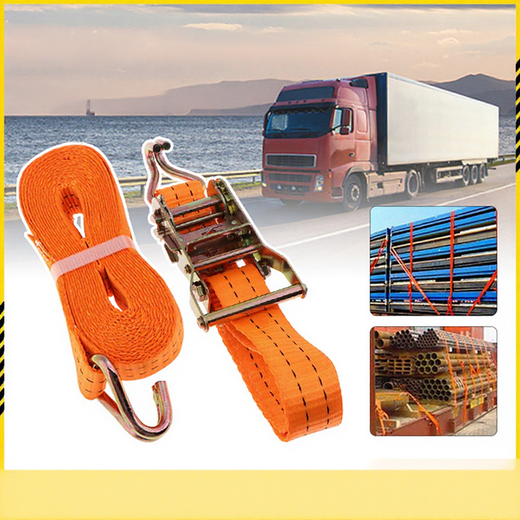 Heavy-Duty Cargo Strap Belt – Truck Ratchet Tie-Down & Canvas Lashing ...