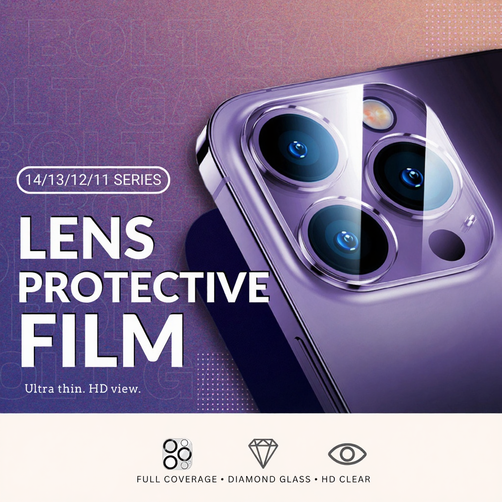 HD Camera Lens Protector Tempered Glass for iPhone 16 15 14 13 12 11 ...