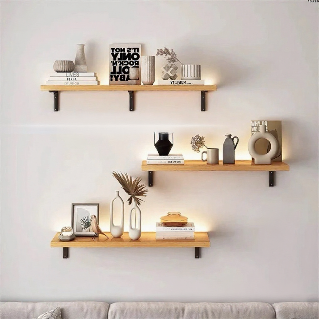 Modern Wall Rack Floating Shelves with Space-Saving Design / Rak Hiasan ...