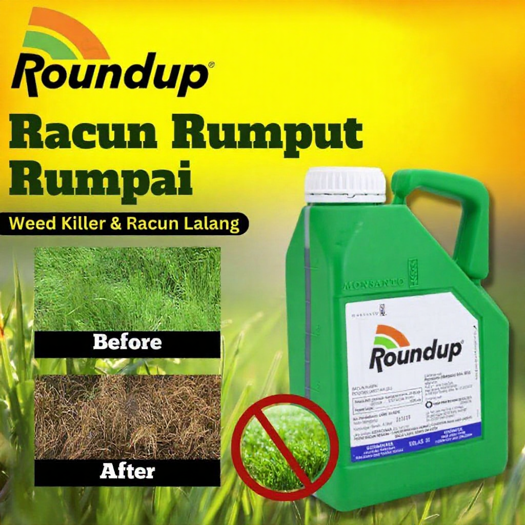 SYK Roundup 4 Liters Glyphosate 41% Racun Rumput Rumpai Racun Lalang ...