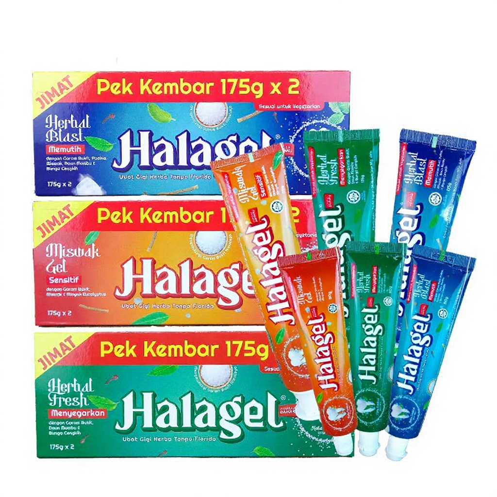 HALAGEL TOOTHBRUSH/TOOTHPASTE HERBAL NON-FLUORIDATED | Shopee Malaysia