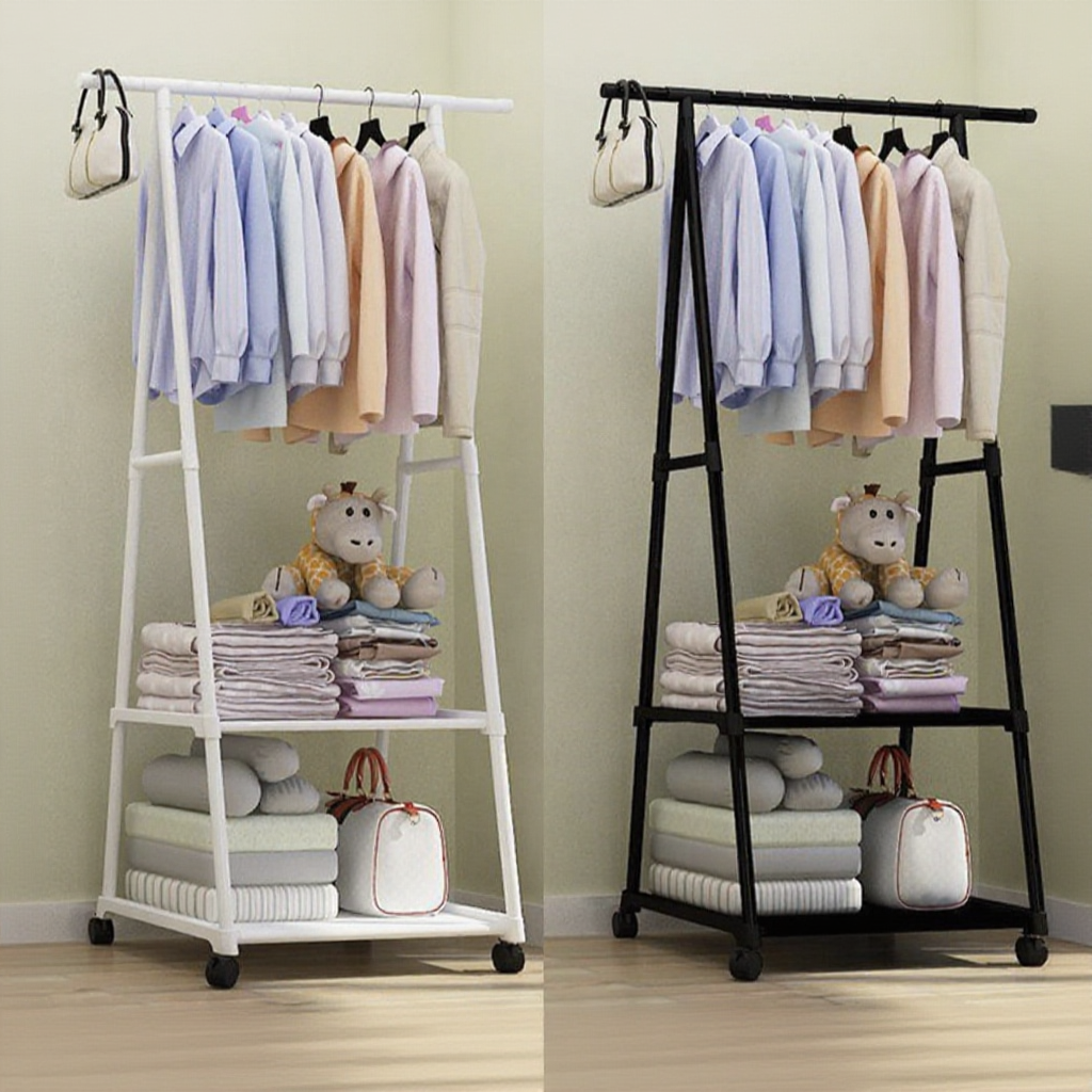 Triangle Clothes Rack Home Indoor & Outdoor Simple Cloth Hanger Storage ...