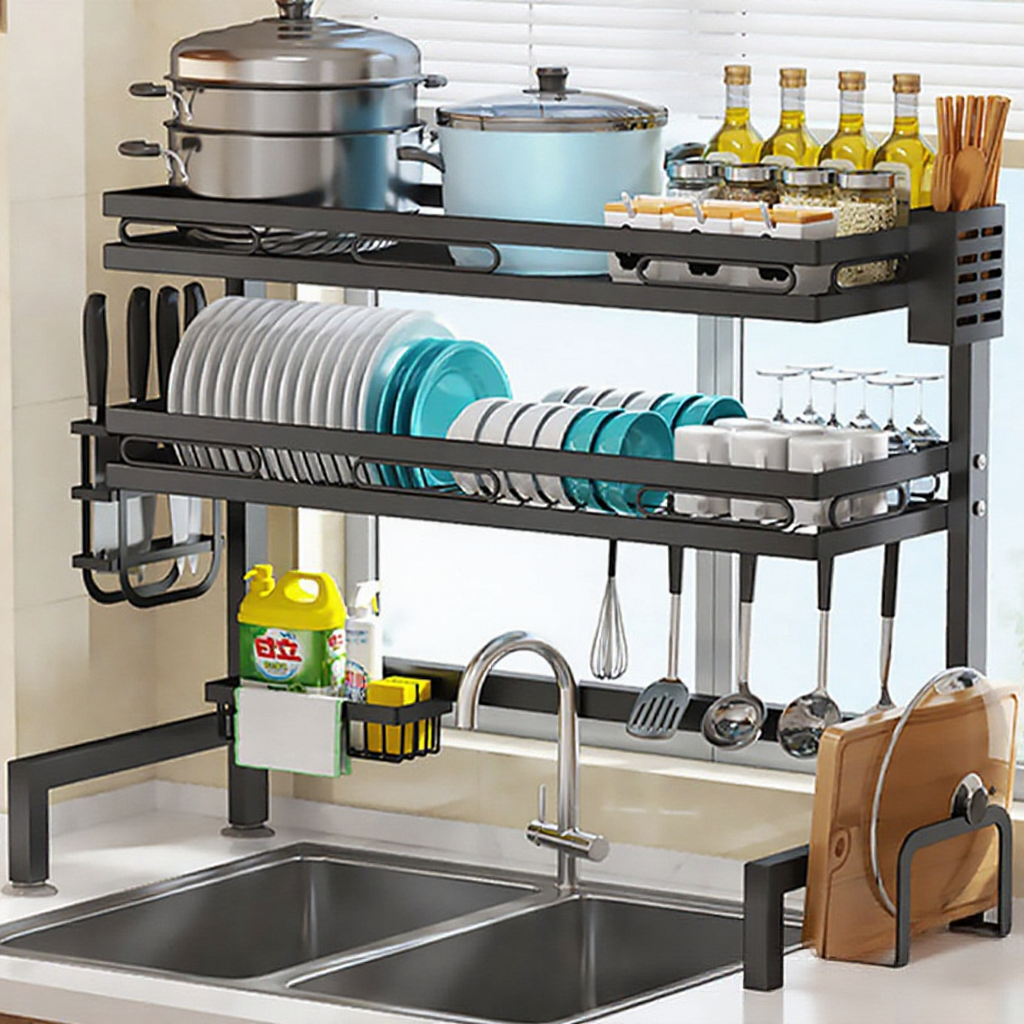 Stainless Steel Rak Pinggan Dish Rack Rak Dapur Rak Sinki Dapur Sink ...