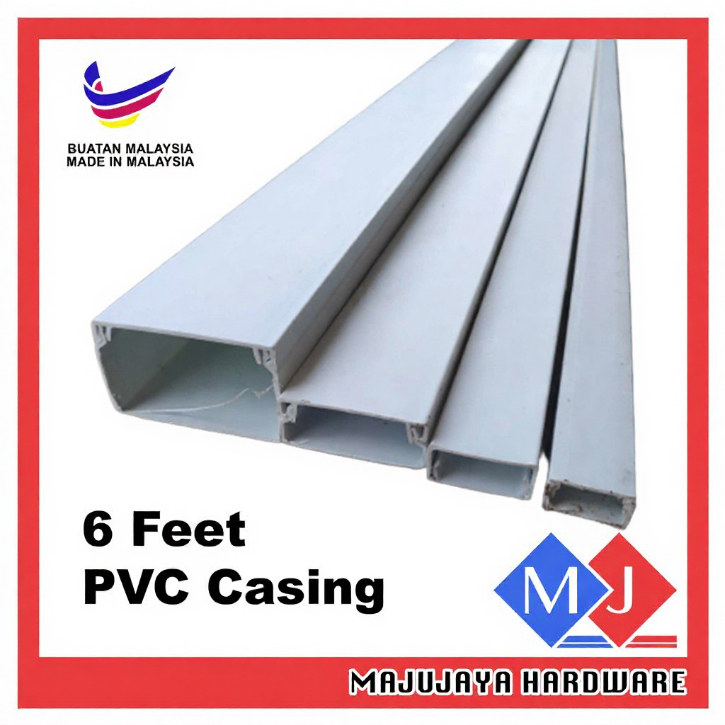 6FT PVC Wiring Casing Electrical Casing Trunking Wire Casing Elektik ...