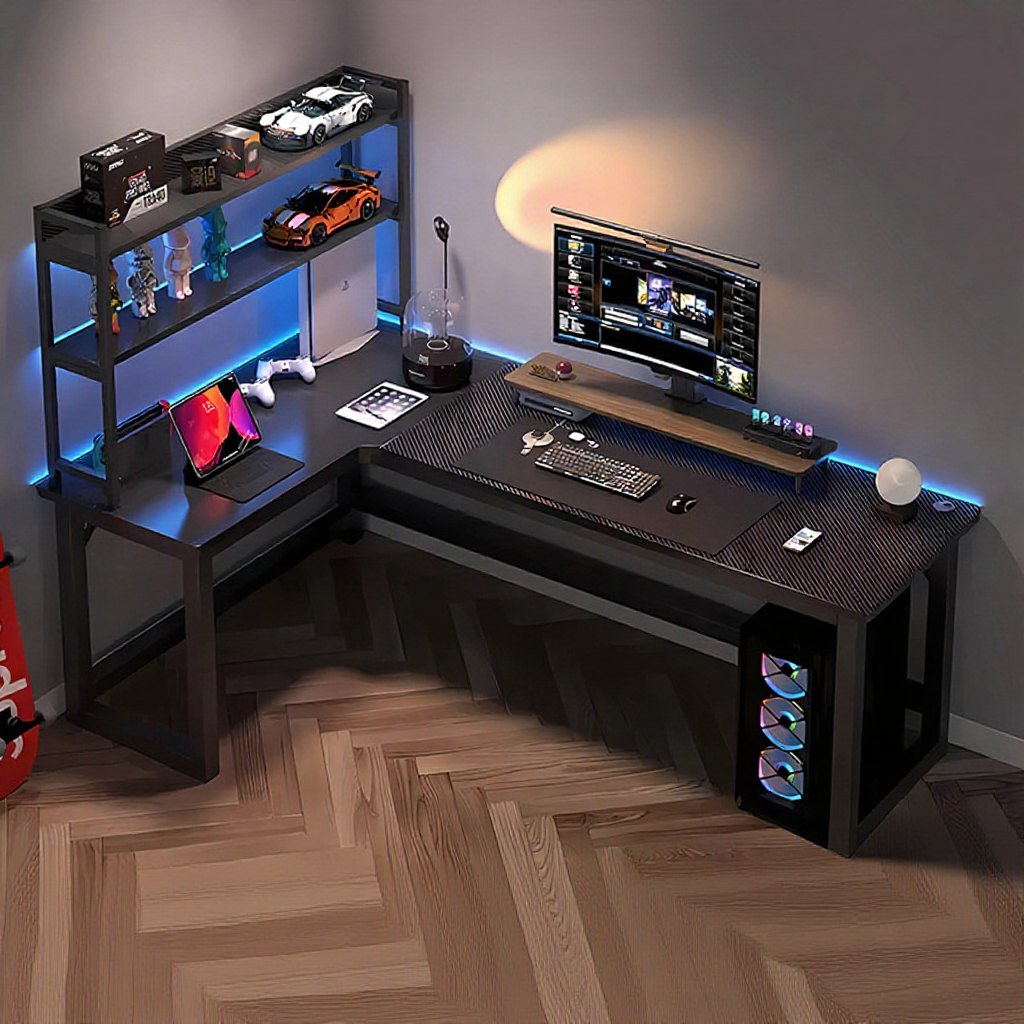 Premium Carbon Fiber L Shape Table Gaming Table Home Office Table ...