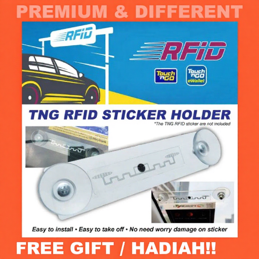 TNG RFID Holder Acrylic Windscreen Touch N Go Smart Tag Sticker E ...