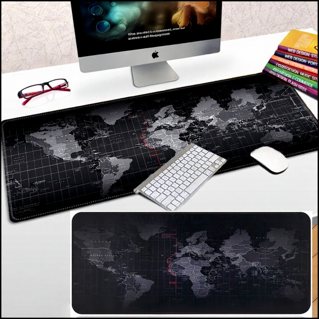 World Map Gaming Mouse Pad, Large Surface, Anti-Slip, Washable ...