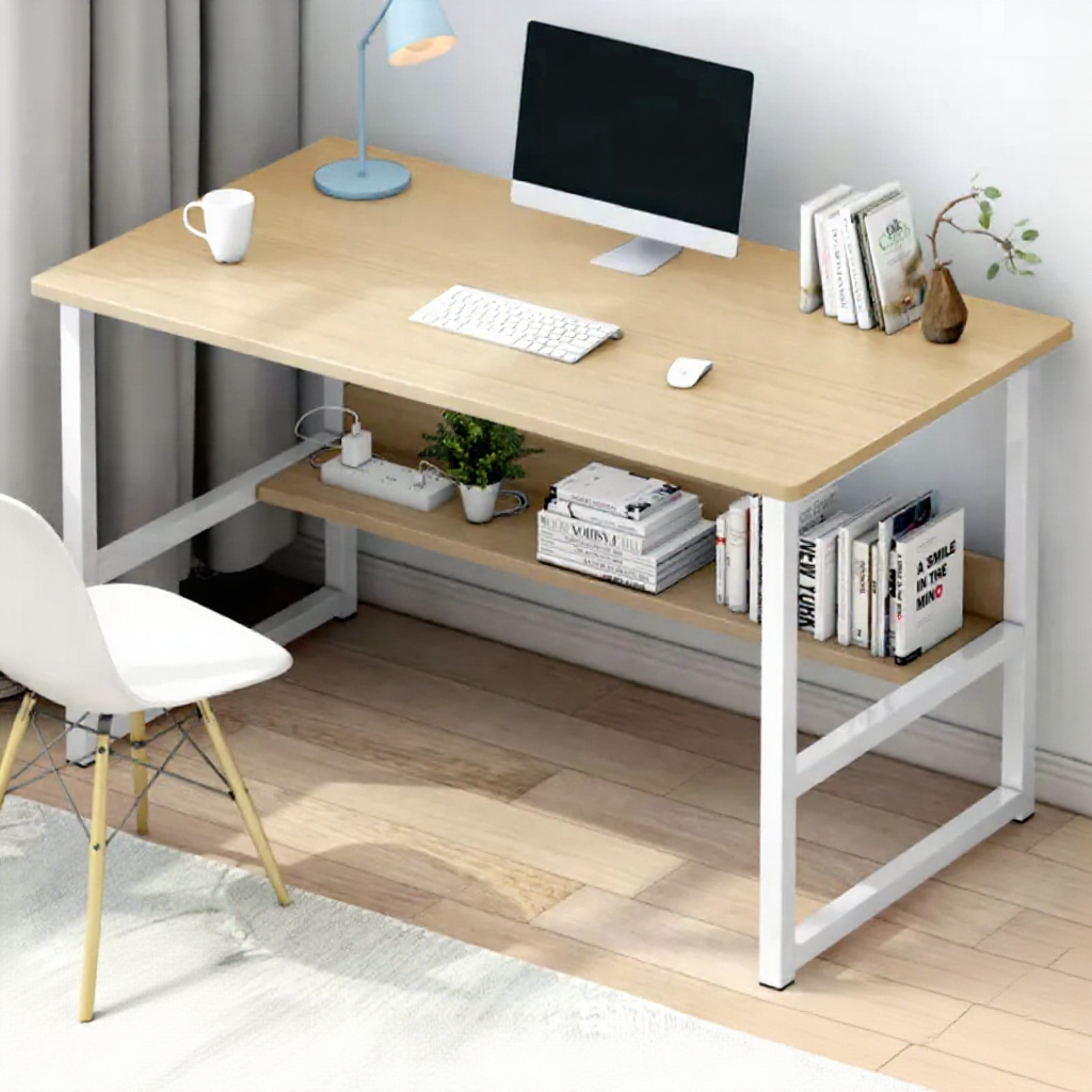 Sturdy MDF Desk with Steel Frame – Multiple Sizes and Colors (Chair ...