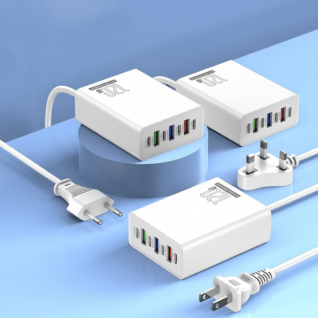 120W USB Type-C Desktop Phone Charger PD Fast Charging Power Station For IPhone For Samsung Huawei Xiaomi