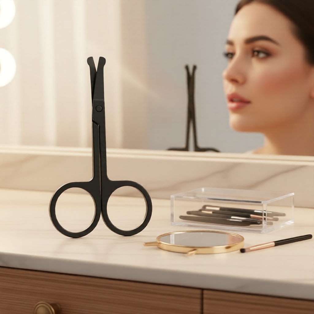 Personal Grooming Tool: Round-Blade Nose & Ear Hair Scissors with ...