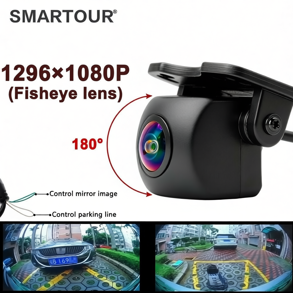 Smartour HD 1296x1080P 180 Degree Fisheye Lens Night Vision Vehicle ...