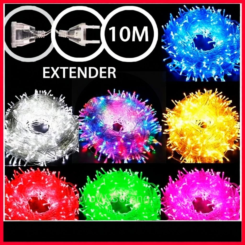 100LED 10M Lampu Raya LED Viral Outdoor Waterproof Fairy Light Lip Lap ...