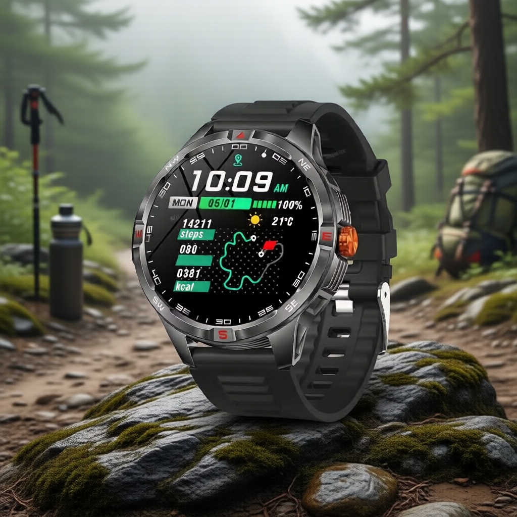  Women's & Men's 2025 Smartwatch: Waterproof, Sleep Monitor, Large Battery, 100+ Sports, Compass – Ideal for Outdoor Use  Jam Pintar 2025 Lelaki & Wanita: Kalis Air, Pemantau Tidur, Bateri Besar, 100+ Sukan, Kompas – Sesuai untuk Aktiviti Luar