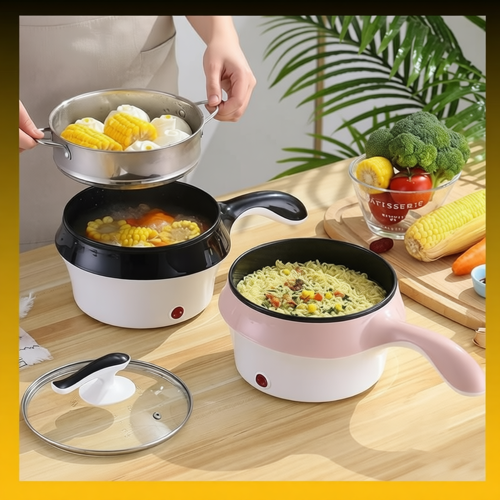 3-Pin Plug Electric Cooker – Multifunction Mini Frying Pan & Rice ...