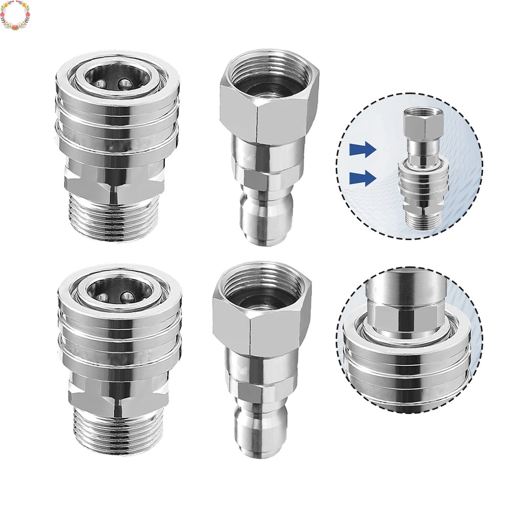 [HME] NPT 3/8 Inch Male Female Quick Connector Kit Pressure Washer ...