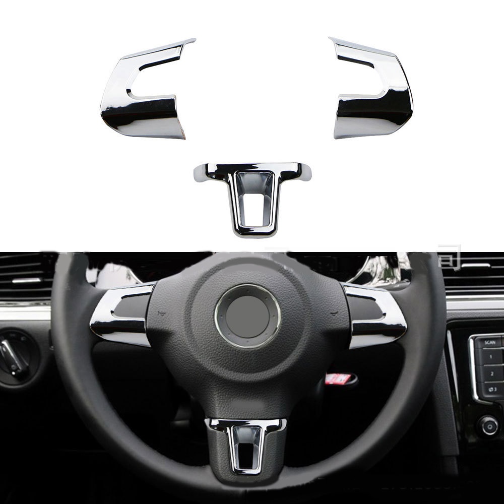thumbnail image 2 of Chrome Steering Wheel Trim Cover For Jeep Wrangler JK, Compass, Patriot (2011-2016) – ABS Plastic, Easy Install 2 of 4
