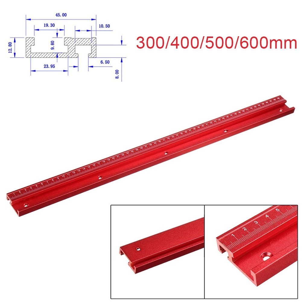 SMART. 1PC Red Aluminum Alloy T-Track T-slot Miter Track Jig Fixture ...