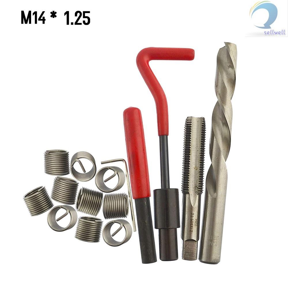15Pcs Metric Thread Repair Insert Kit M5 M6 M8 M10 M12 M14 Helicoil Car ...