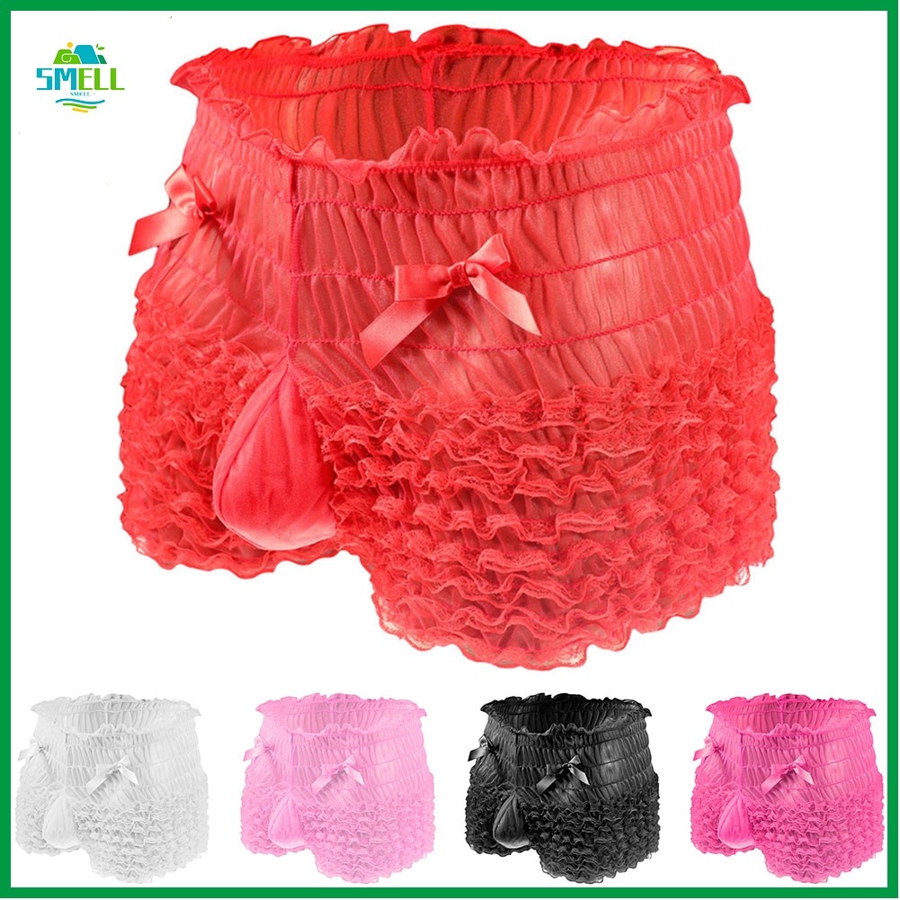 Gay Men Sissy Crossdress Panties Underwear See-Through Sheer Mesh G String Thong Underpants Male Low Rise Bikini Briefs Swimwear~p91315148