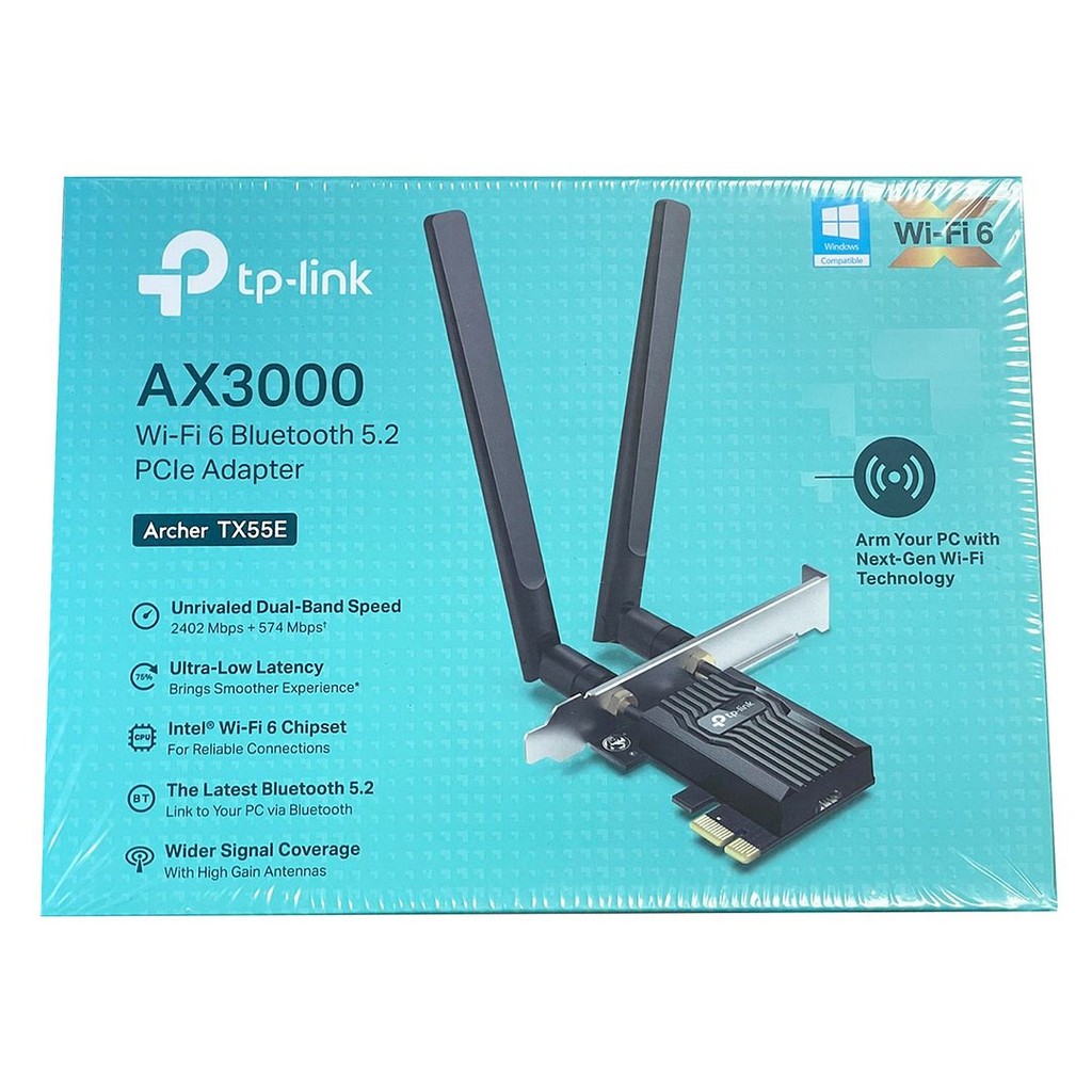 TP-Link Archer TX55E Dual-Band AX3000 Wi-Fi 6 Bluetooth 5.2 PCIe ...