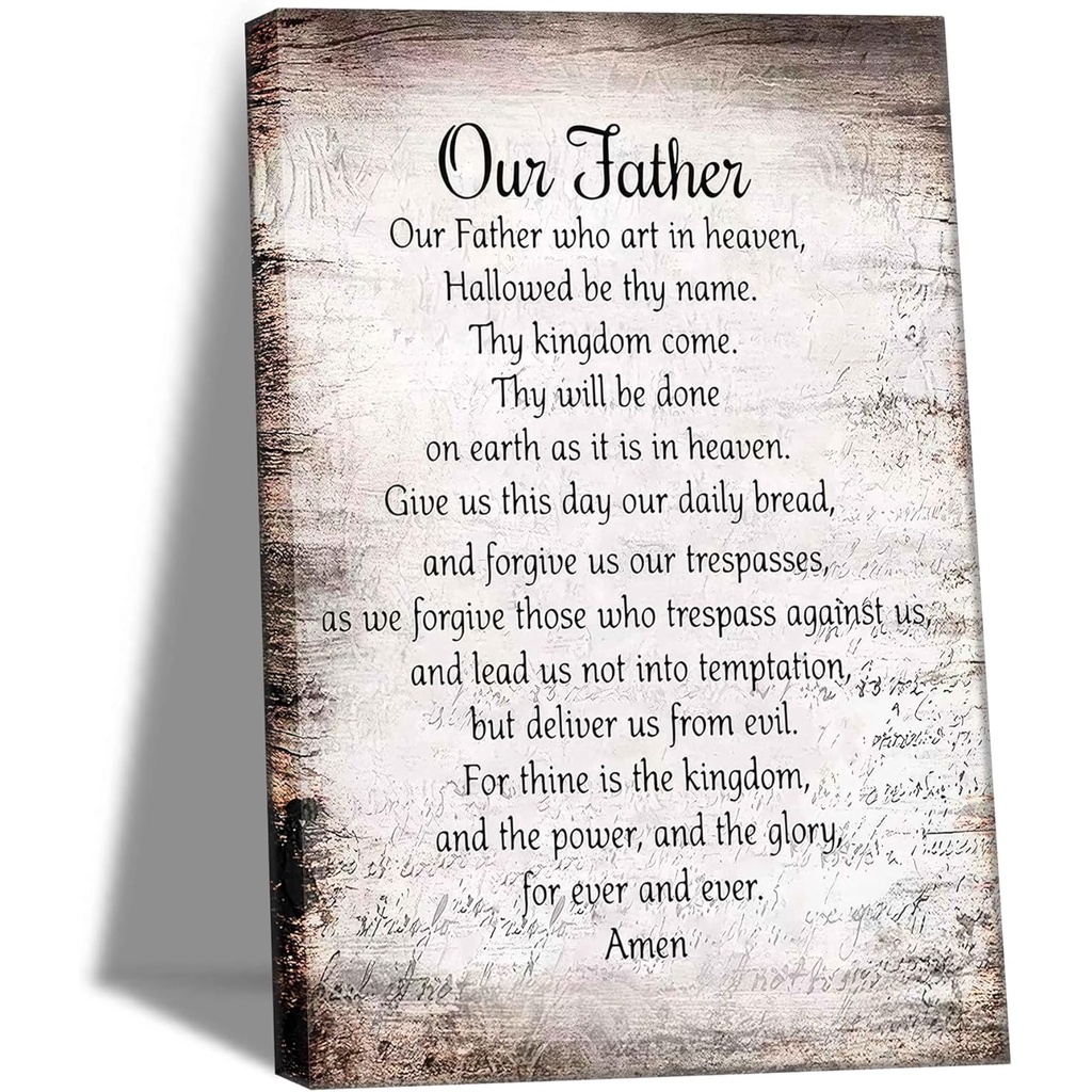 Bible Verse Canva Wall Art Our Father Prayer Poster Picture The Lords ...