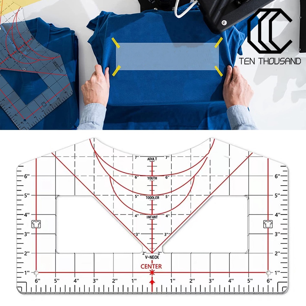 (Ready Stock) Alignment Ruler Round Neck DIY Sewing Universal T-Shirt ...