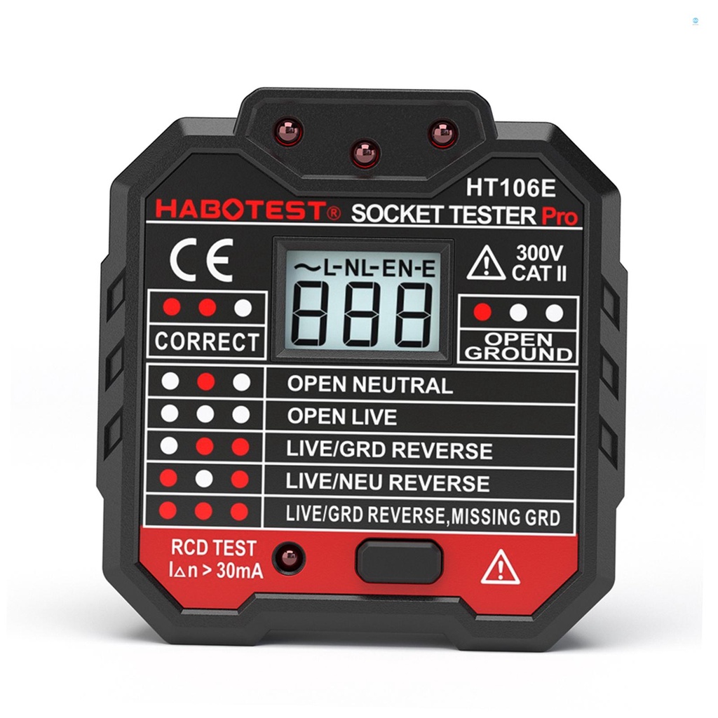 HABOTEST Advanced RCD Electric Socket Tester Automatic Neutral Live ...