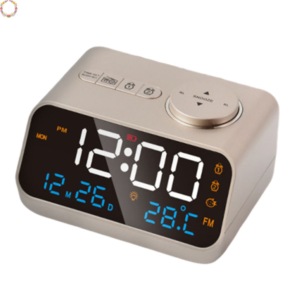 [HME] Modern FM Radio LED Alarm Clock: for Wake Up with Time, Temp ...