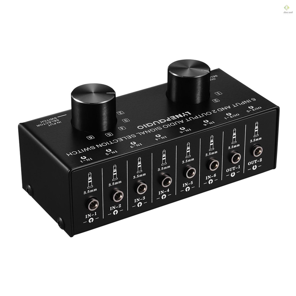 (Docooler)LYNEPAUAIO 6-In-2-Out Audio Switcher Two-Way Audio Signal ...