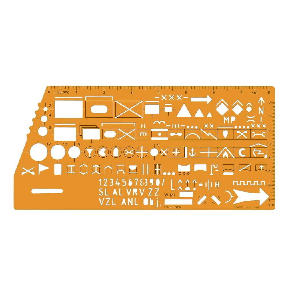 1:50,000 scale drawing template ruler standard symbol geometry drawing ...