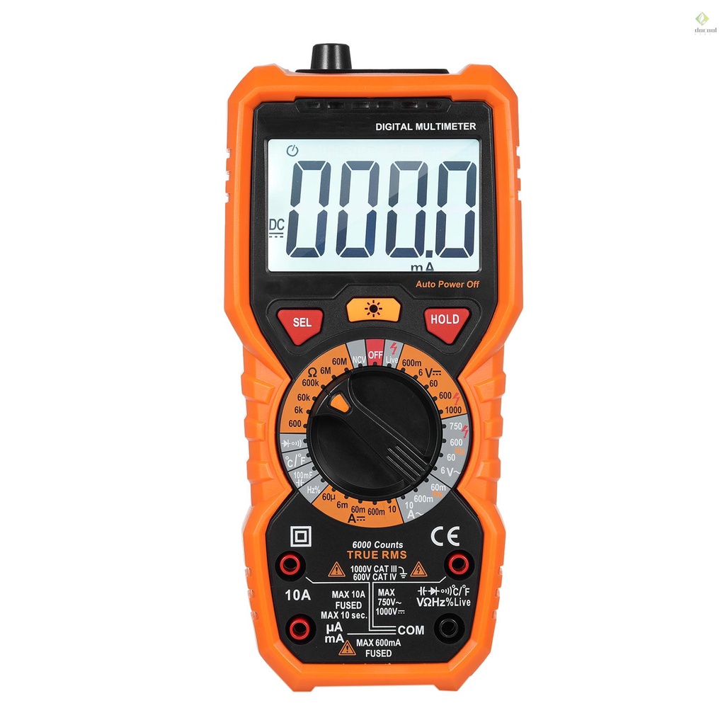 (Docooler)Digital Multimeter, True RMS Voltage Meter, Electrical Tester ...