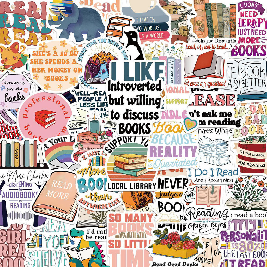 Tenthousand 50Pcs Reading Lovers Stickers Teens Teachers Students Book ...