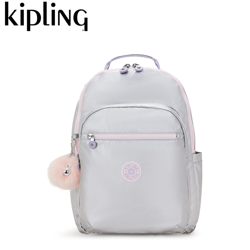 Kipling Seoul Backpacks Silver Glow Met | Shopee Malaysia