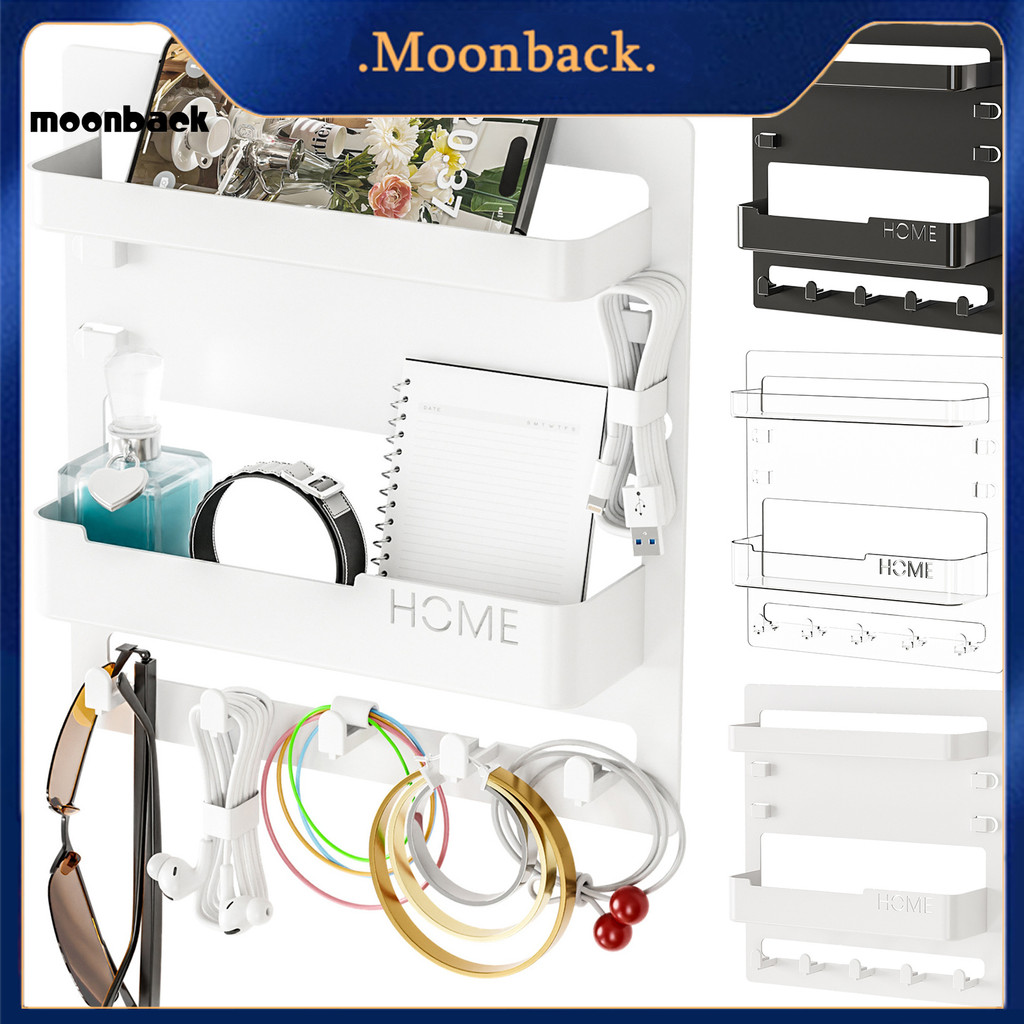 Bedside Shelf Wall Mount Storage Rack Strong Load-bearing Easy ...
