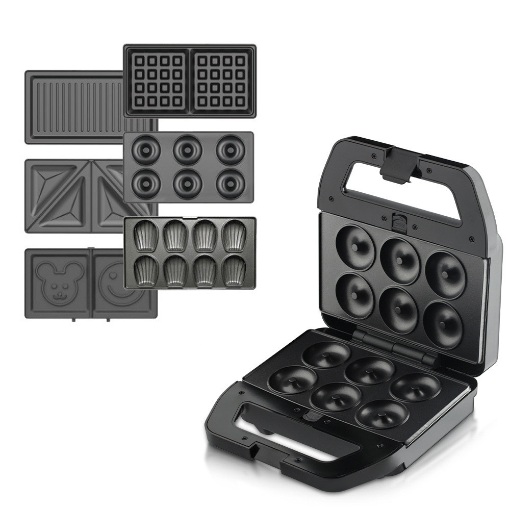 6 in 1 Electric Sandwich Maker Breakfast Machine with 6-set Removable ...