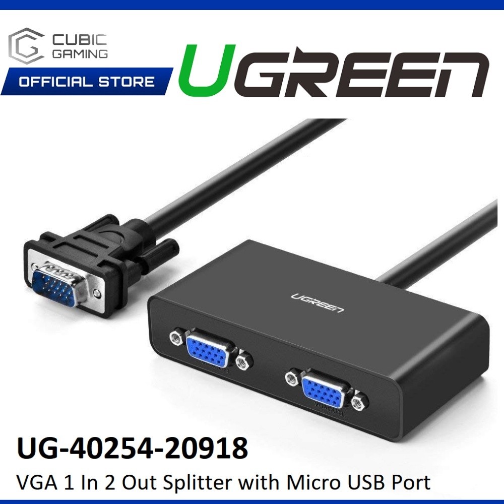 UGREEN 1 TO 2 VGA SPLITTER 1 IN 2 OUT SPLITTER 1920*1440@60HZ WITH ...