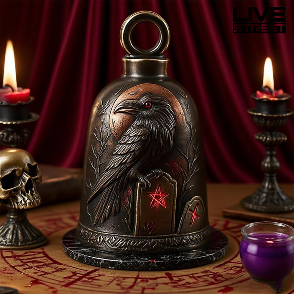 Livestreet Cemetery Crow Bell Blood Moon Tombstone Crow Bell Gothic ...