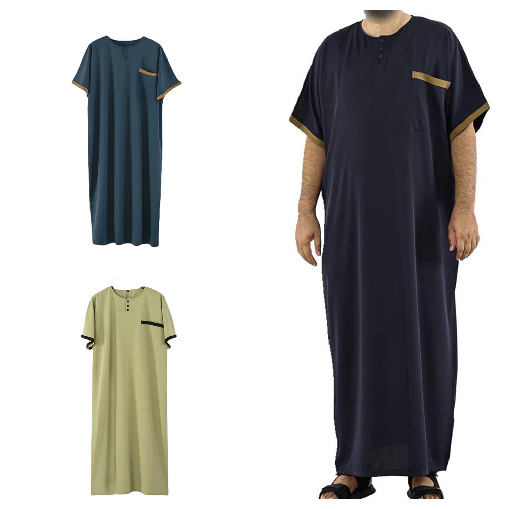 Men Muslim Islamic Kaftan Saudi Arabia Fashion Jubba Thobe Dubai Middle ...