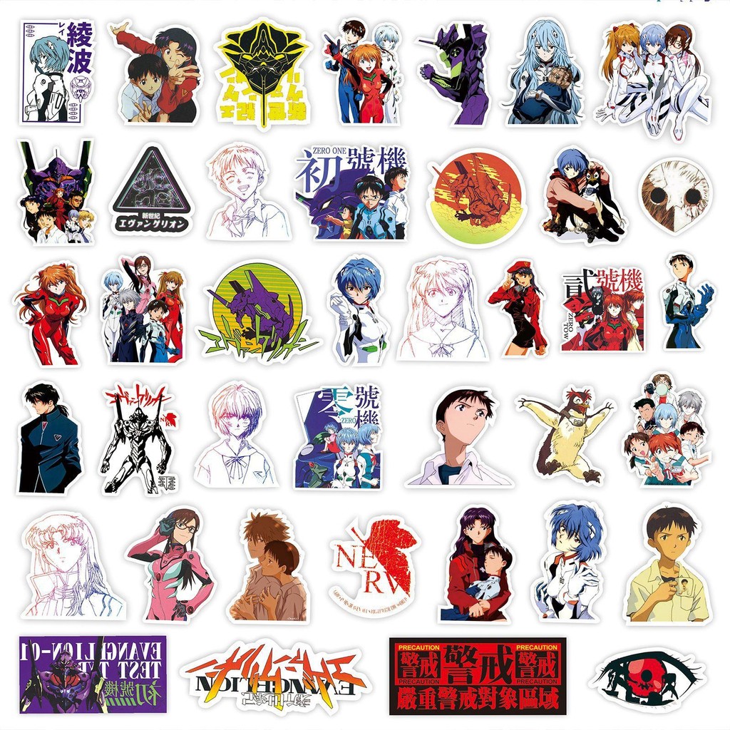 Neon Genesis Evangelion Stickers: 75-Color, 70-B&W, or Combo Sets! EVA ...