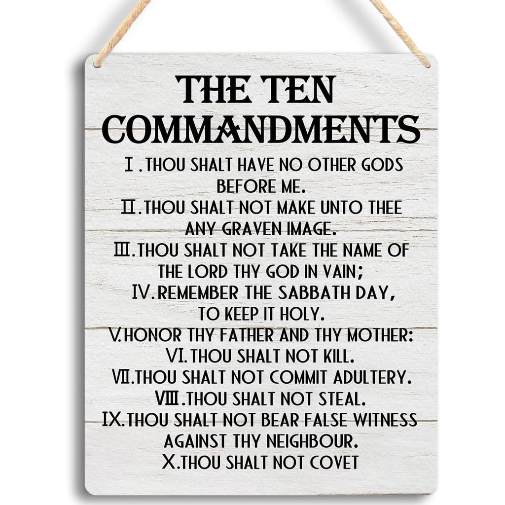 NICE Christian 10 Commandments Wall Art Wooden Hanging Sign ...