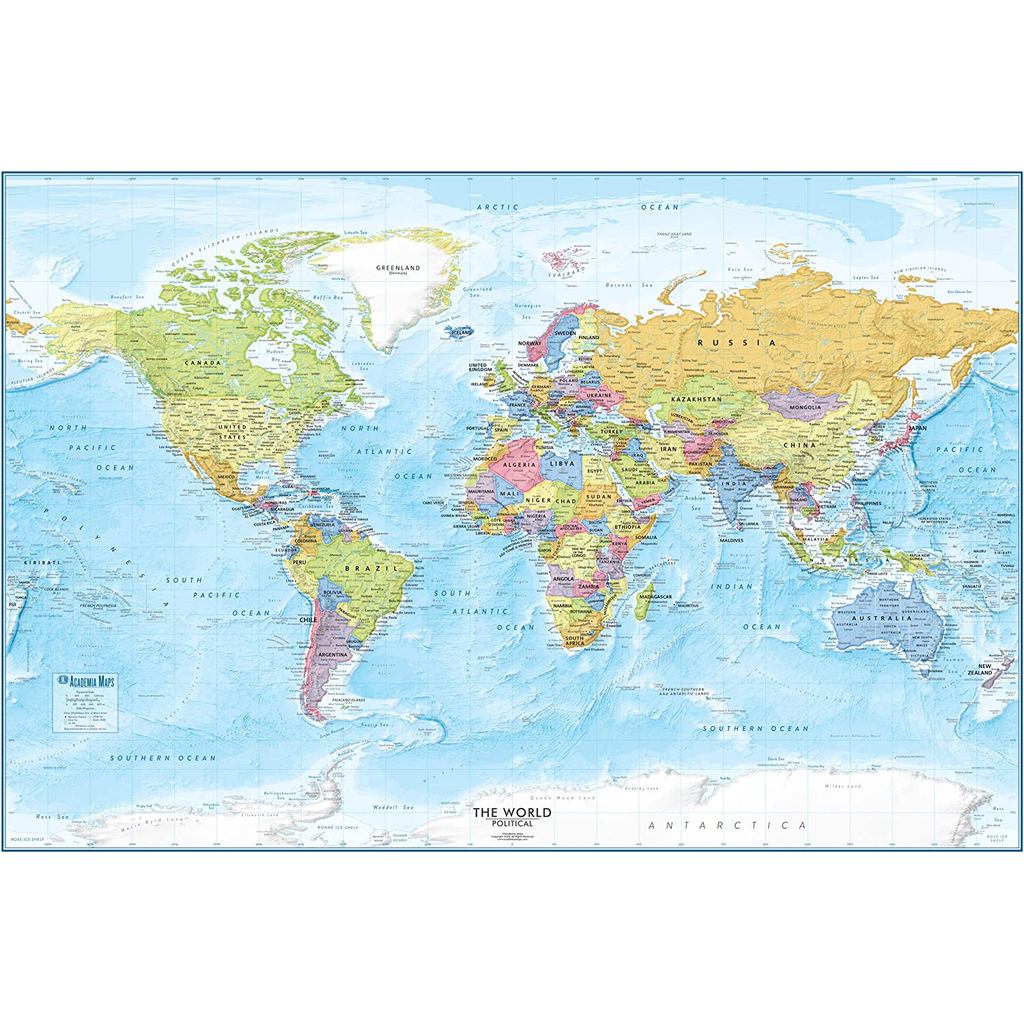 Large World Map Poster X Detailed World Wall Map Wall Map of The World ...