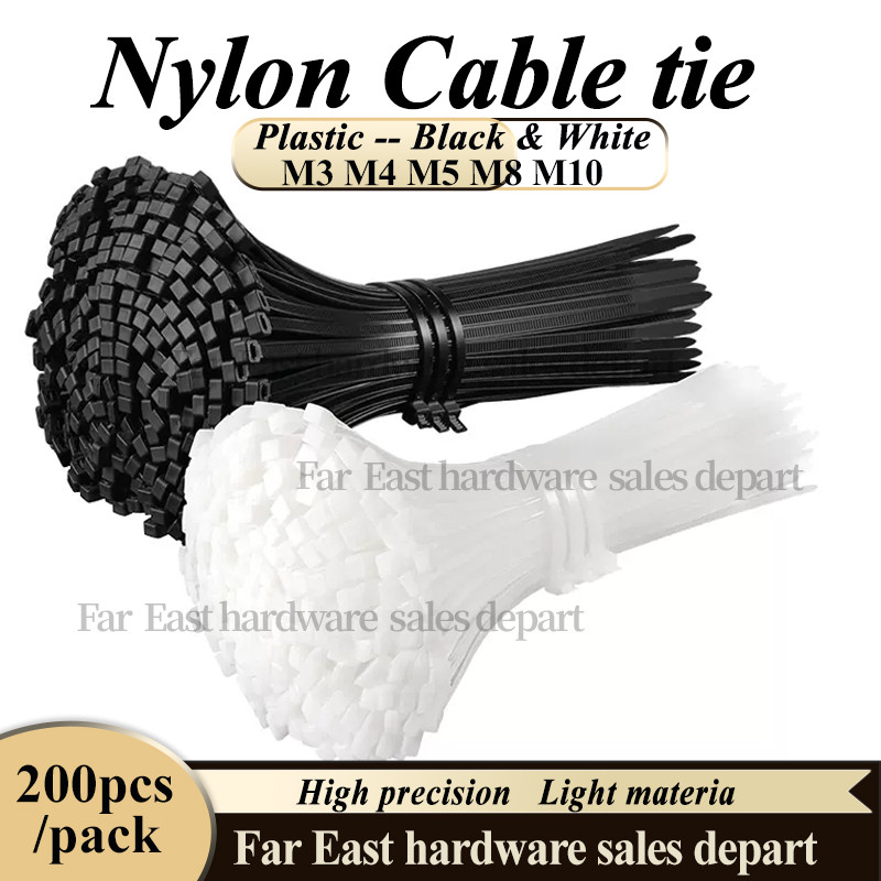 Cable Ties Pengikat Kabel Pengikat Wayar White Nylon Wire Tie Locking ...