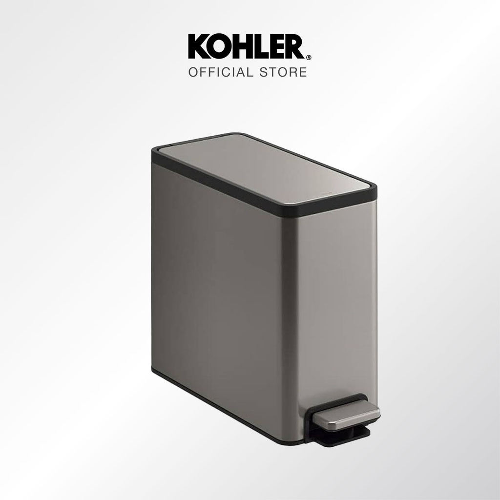 KOHLER Bathroom Step Bin Dustbin Pedal Matt Finish Polished Chrome (10L ...