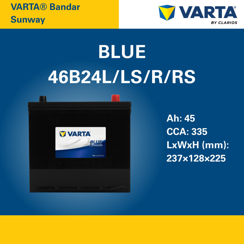 46B24L/LS/R/RS | VARTA BLUE CAR BATTERY | HONDA TOYOTA NISSAN PROTON ...